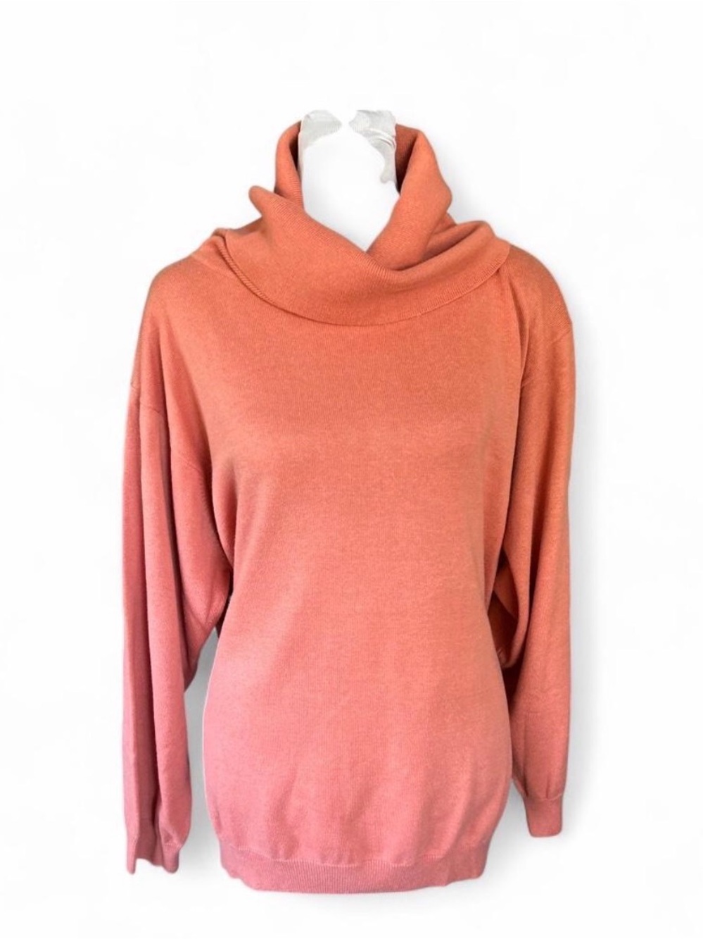 Dressbarn salmon cowl neck acrylic & cotton sweater in a size 22/24